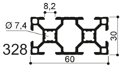 profilo in alluminio modulare cod 756