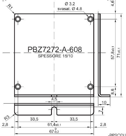 pannello a Z standard in alluminio per art.7272